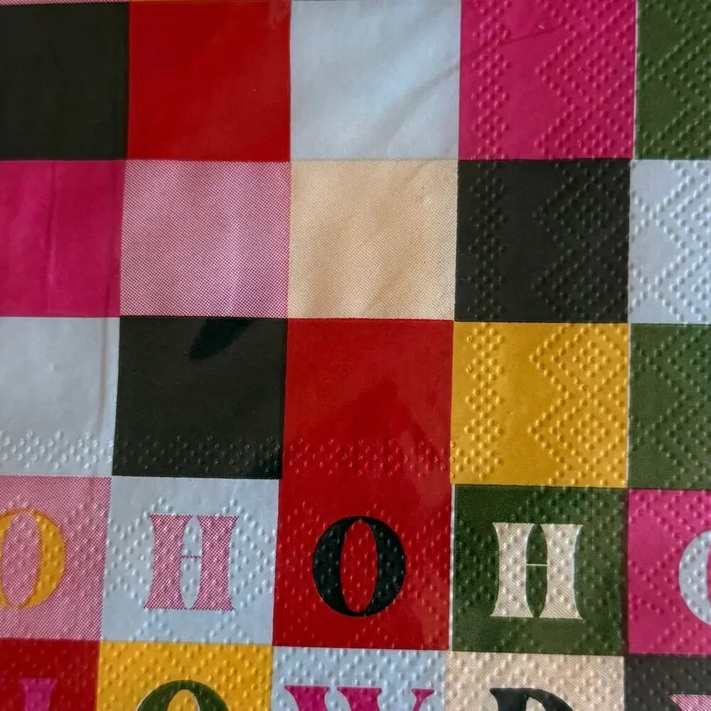 Red Shed Howdy Plaid Checkered Square Napkins NEW